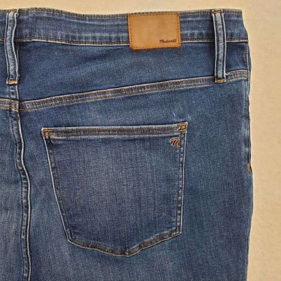 Madewell Mid-rise Skinny Jeans Women's Size 36 Blue Exposed Button Fly Raw Hem - Picture 13 of 17